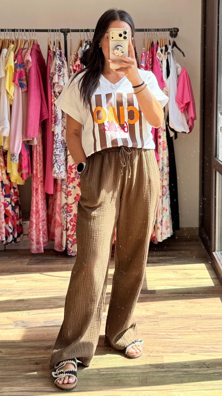 Teeshirt Ciao Bella choco CURVY