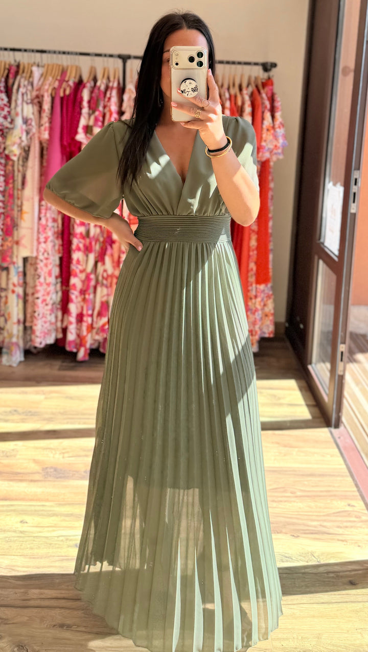 Robe longue Aglaé Kaki