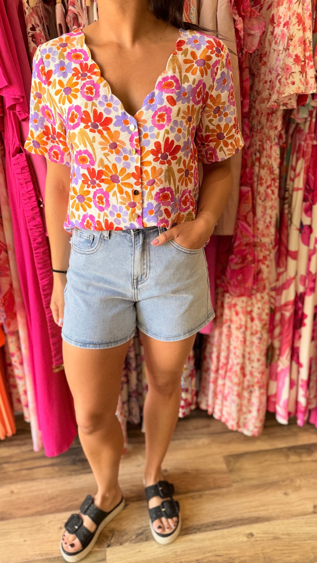 Short en jean star bleu clair