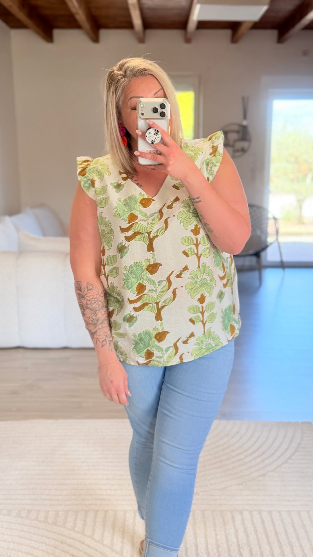 Blouse Flora verte CURVY