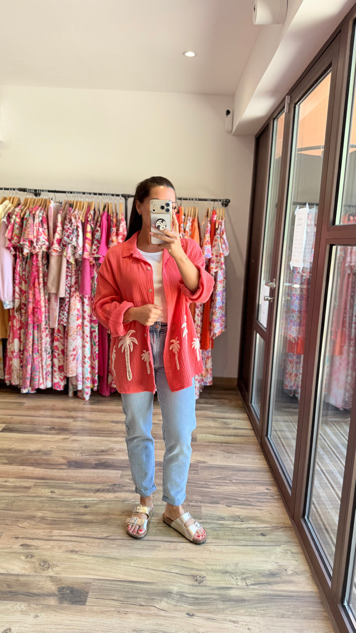 Chemise Palm Corail