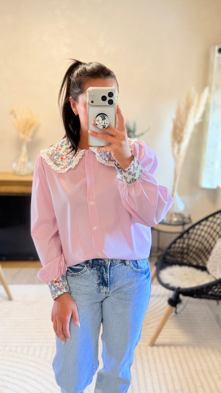 Chemise Odette rose