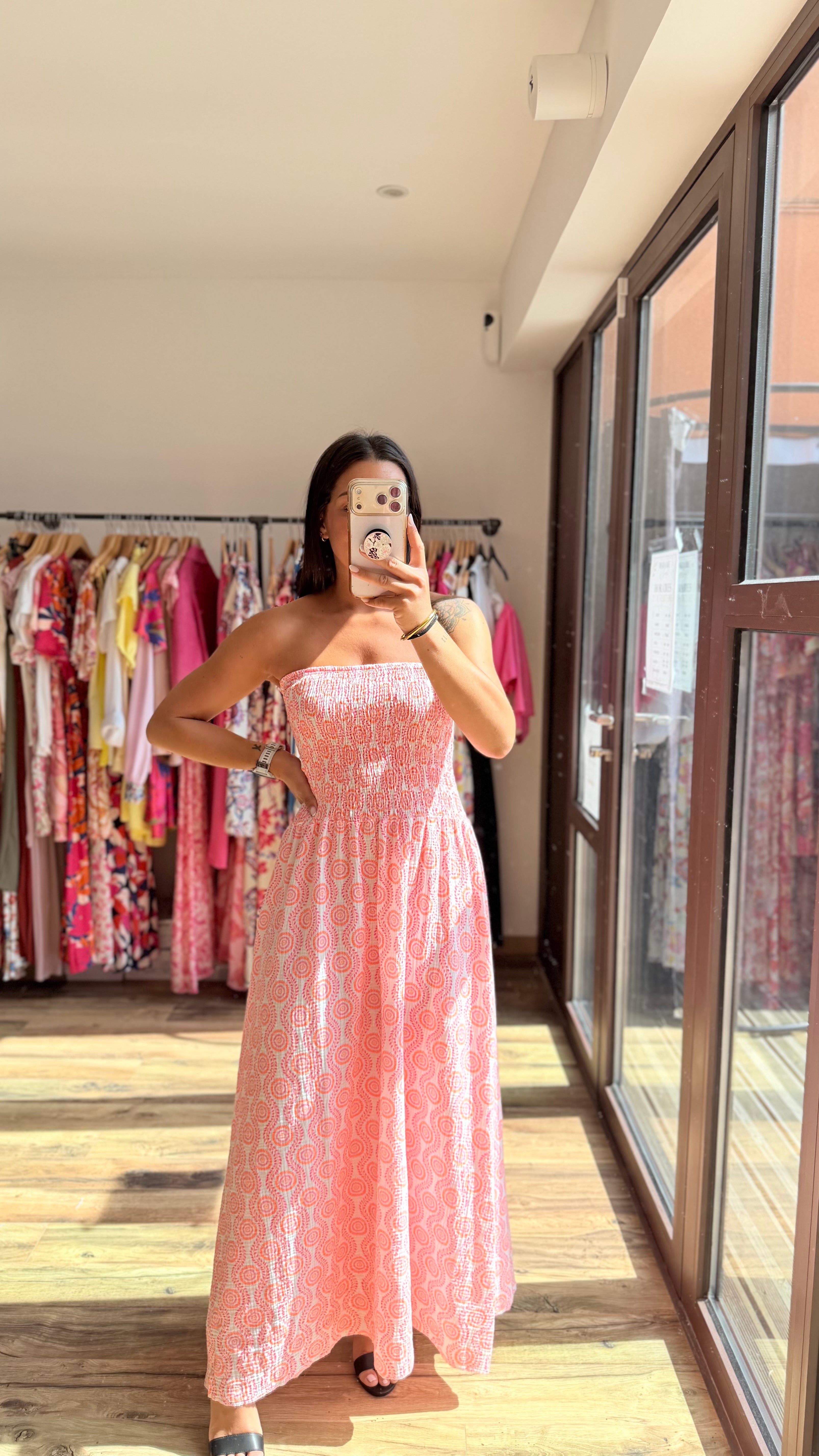 Robe longue Dory rose