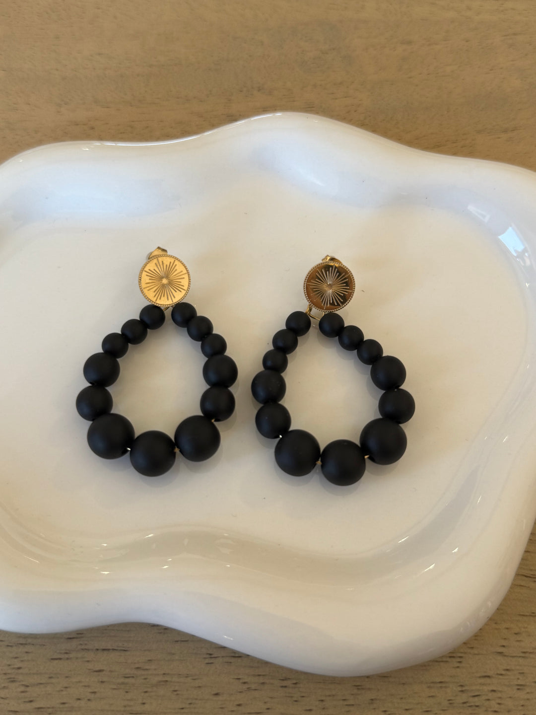 Boucles d’oreilles noir mat