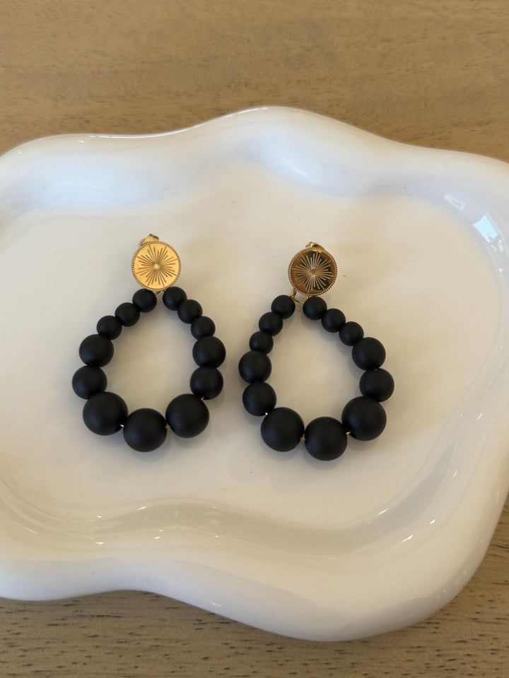 Boucles d’oreilles noir mat
