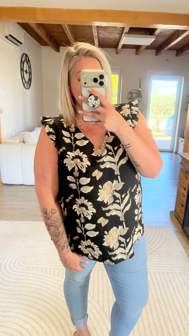 Blouse Flora noir
