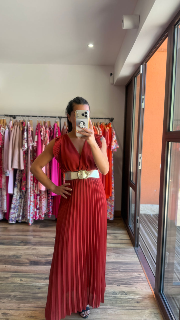 Robe longue Berenice terracotta