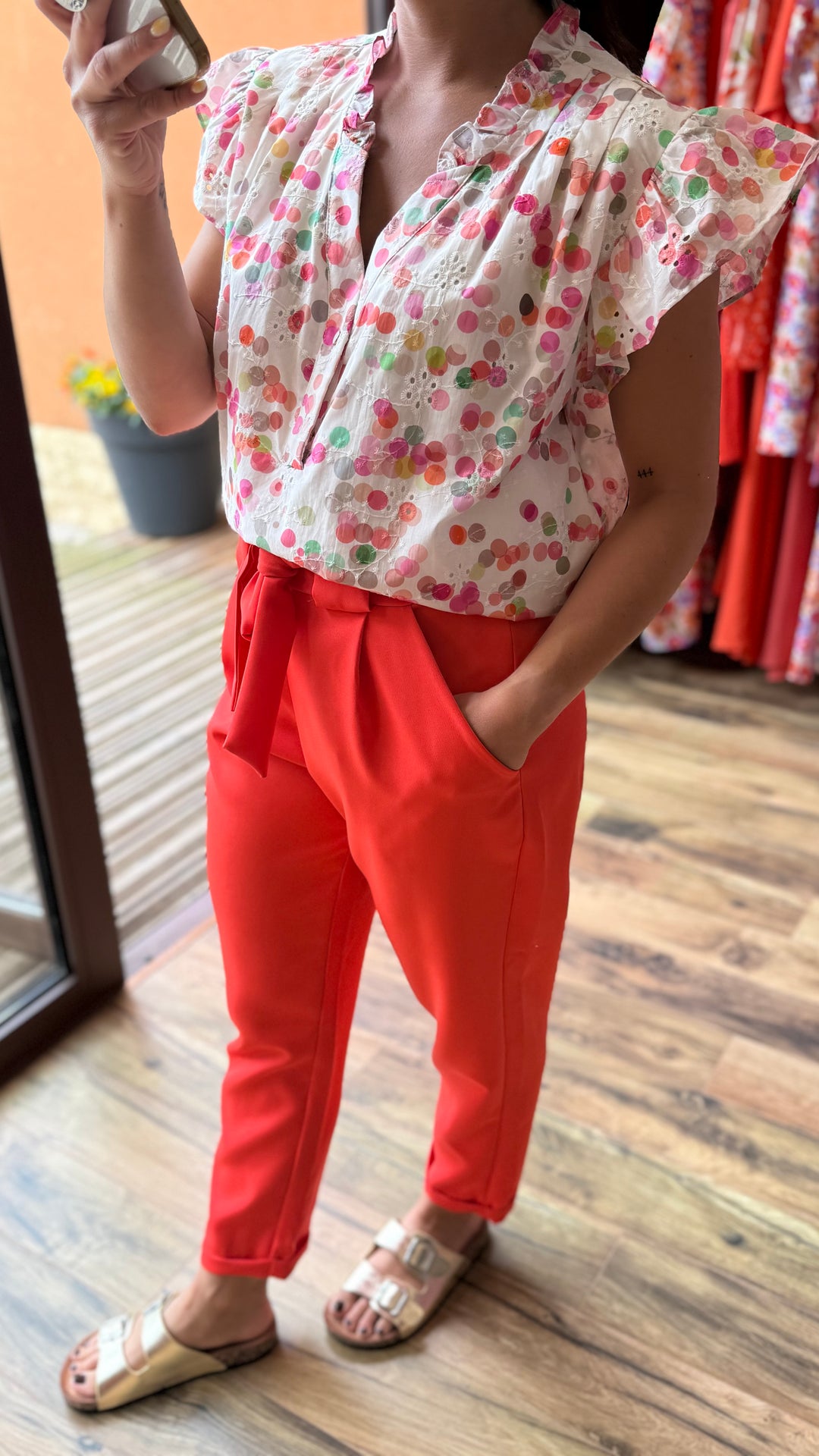 Pantalon Evy corail