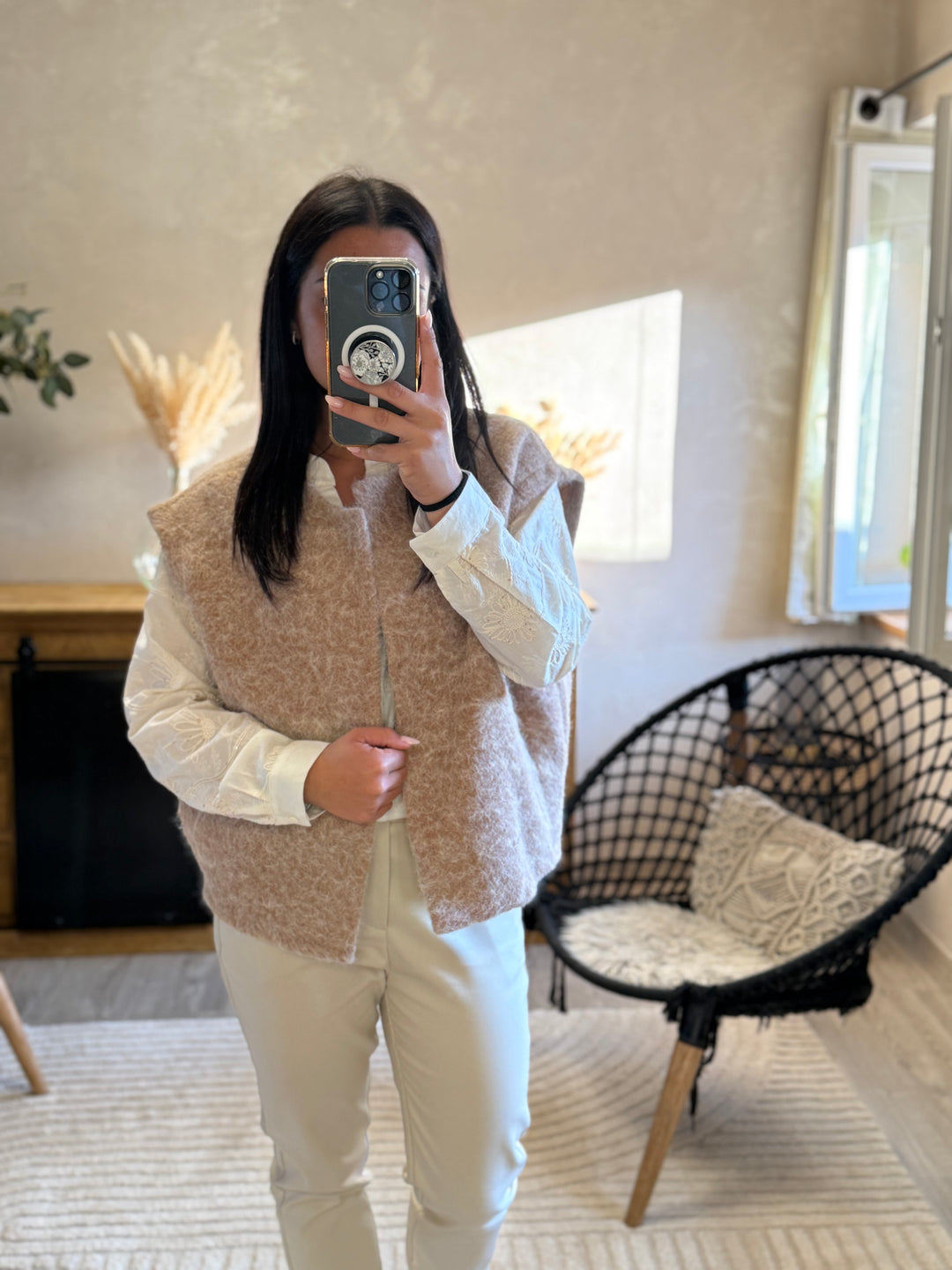 Gilet sans manches Gaston taupe