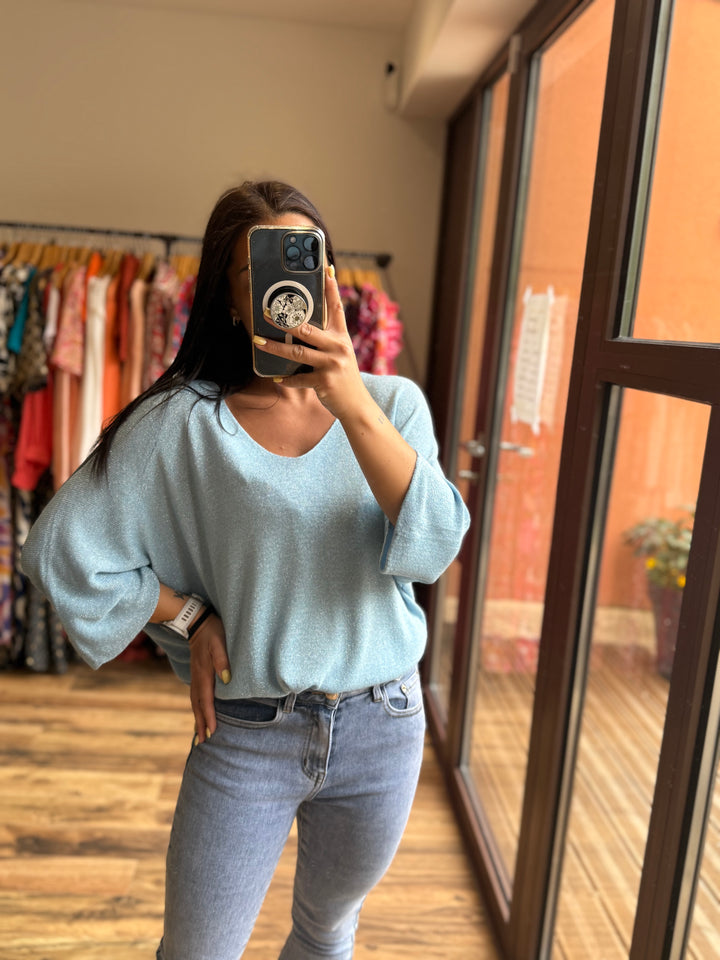 Top Janelle bleu ciel