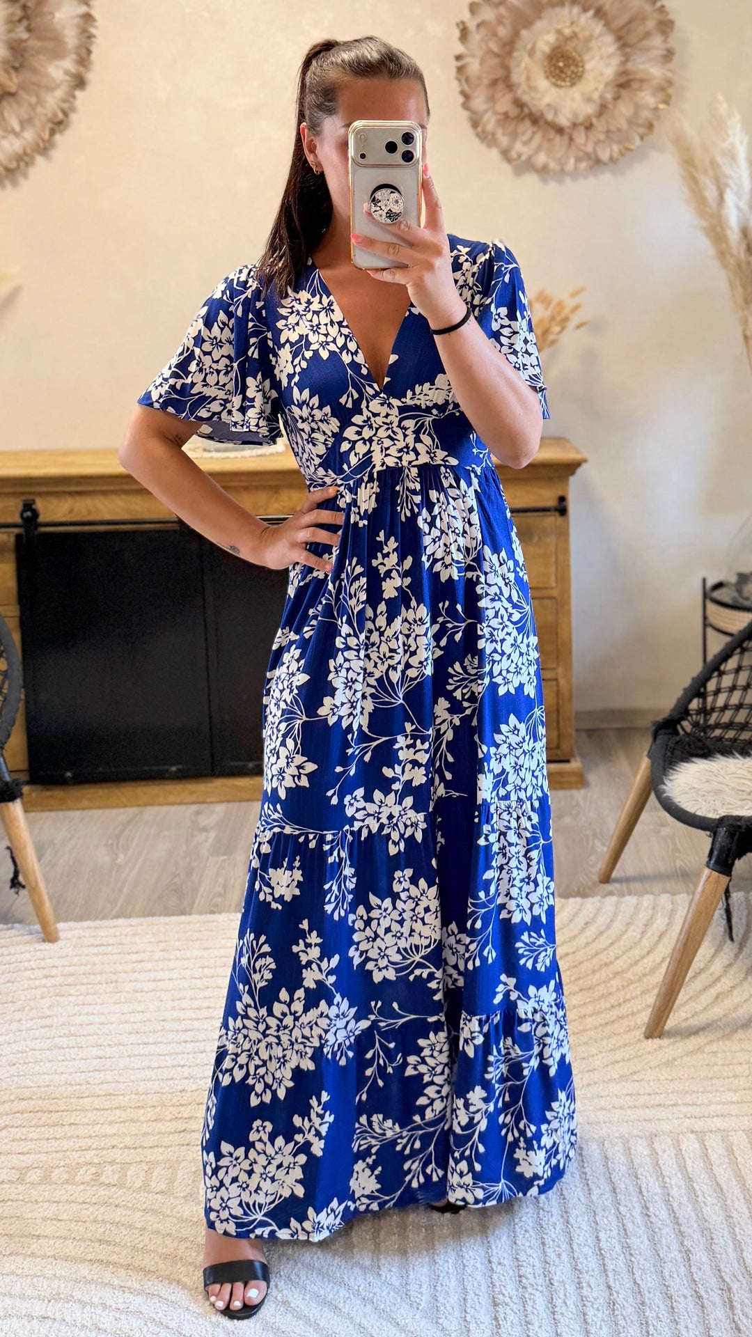 Robe longue Mulan bleu