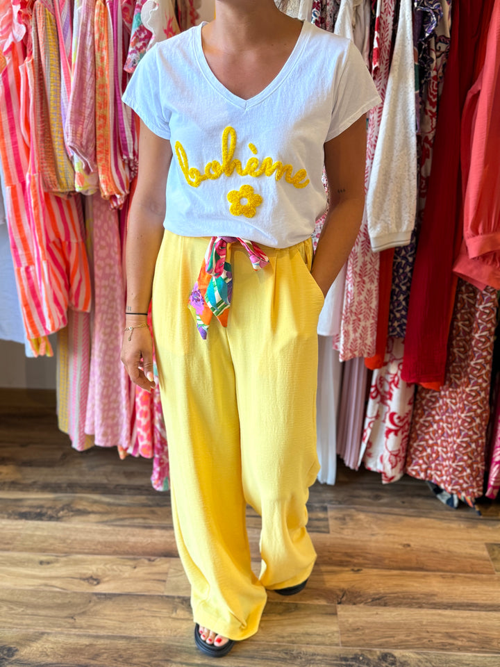 Teeshirt bohème jaune