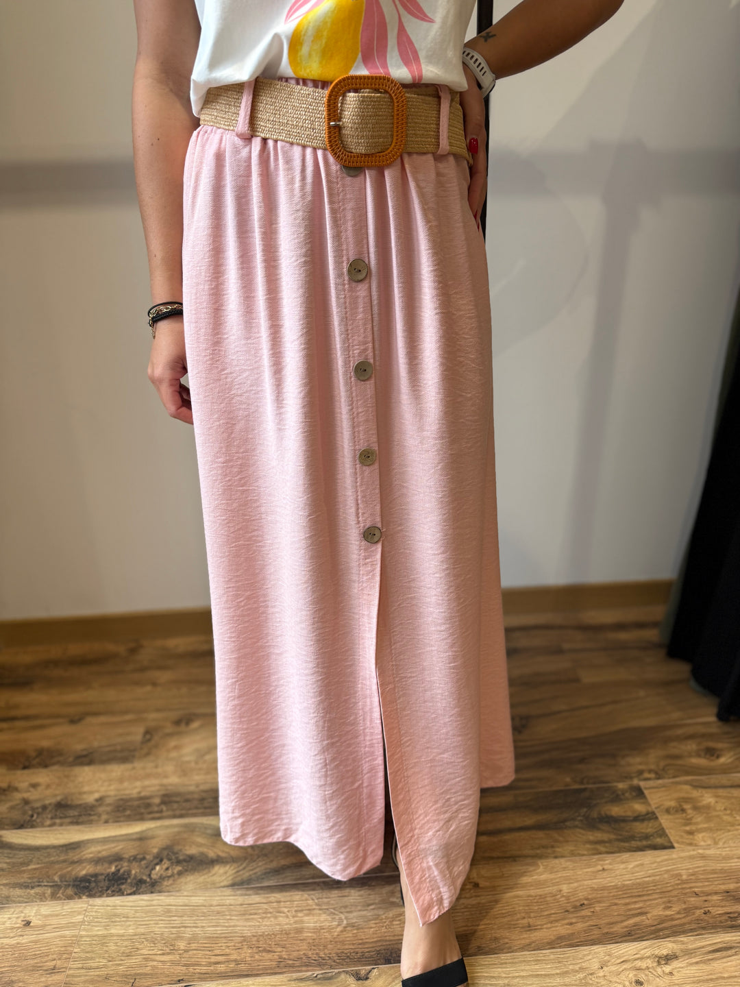 Jupe longue Delin rose