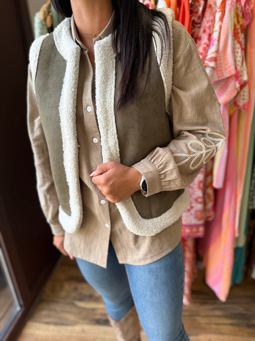 Gilet sans manches kaki