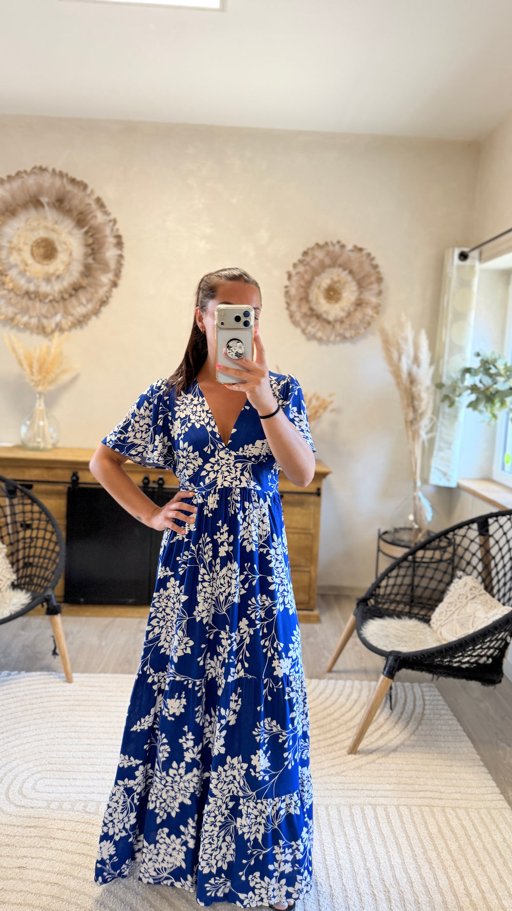 Robe longue Mulan bleu