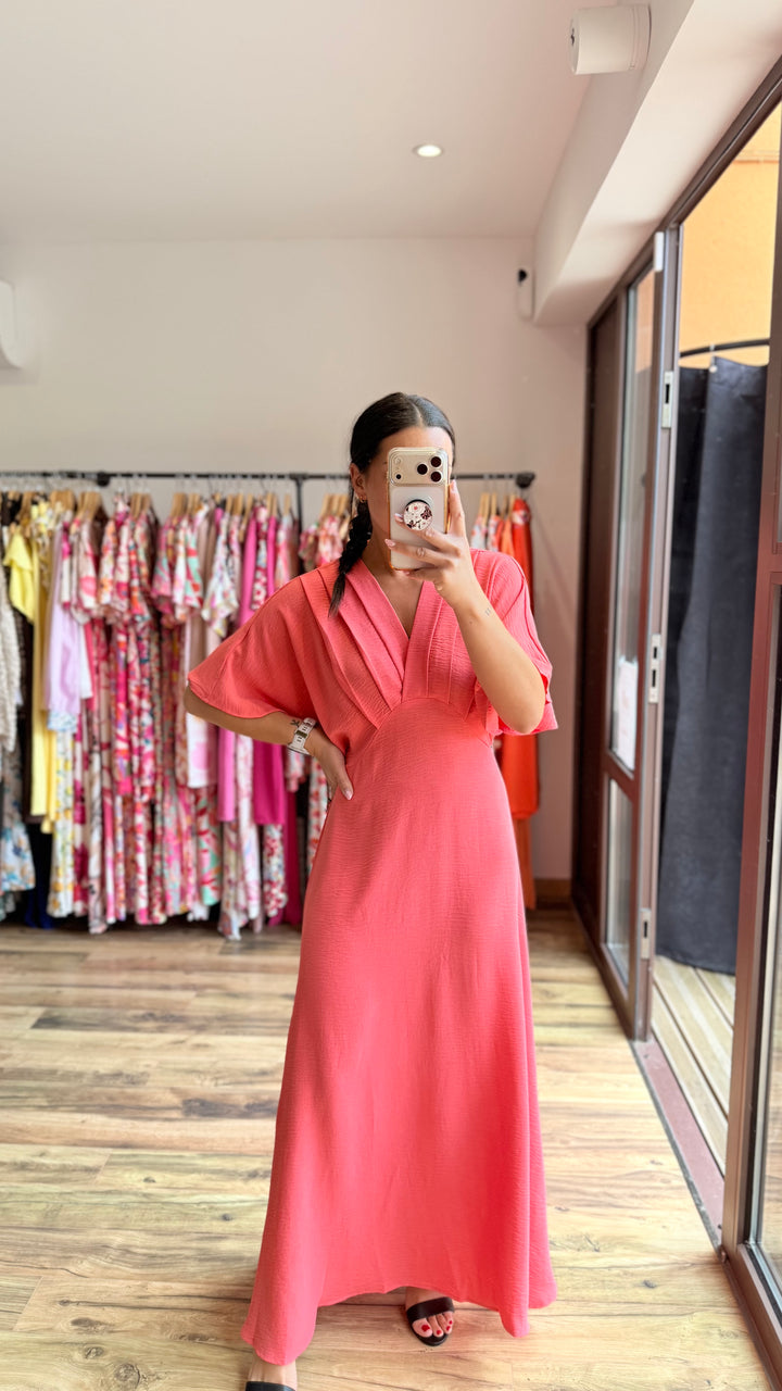 Robe longue Jehan corail