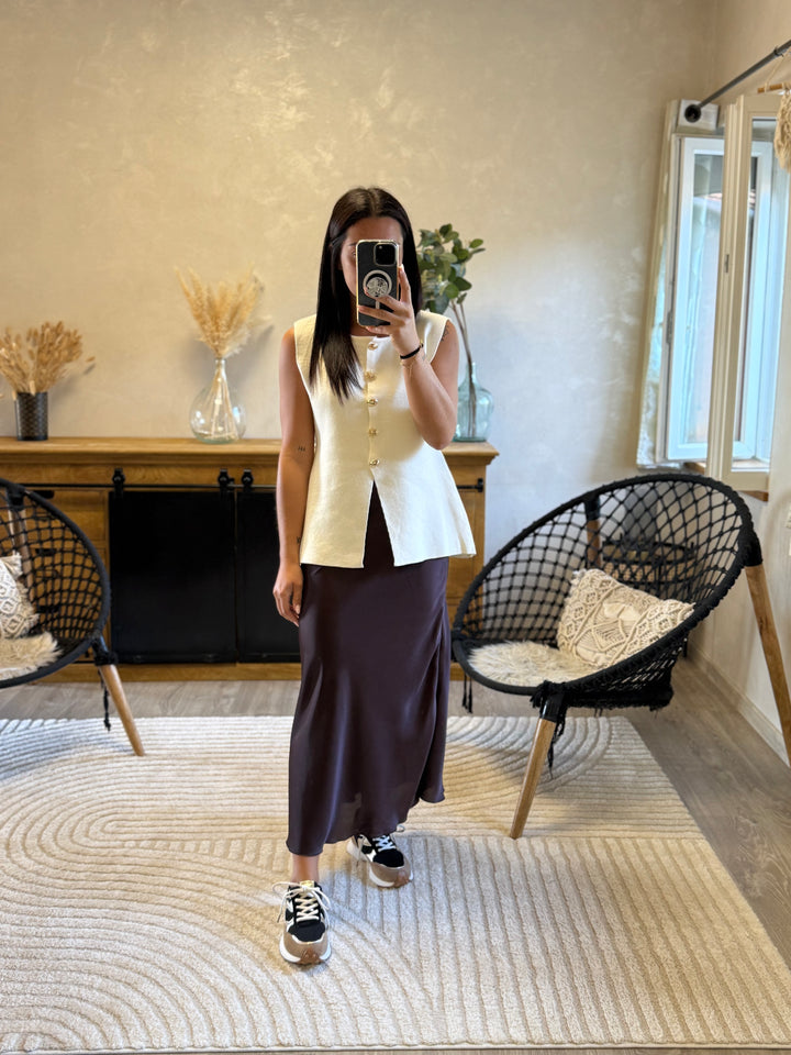 Pull sans manches Sady beige