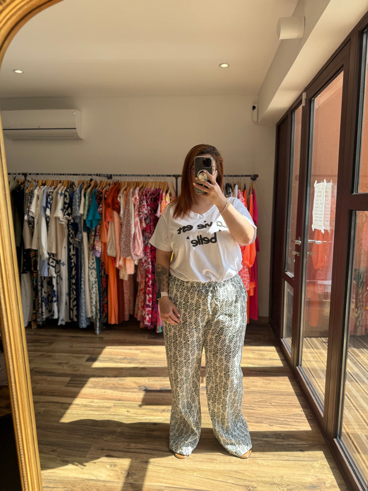 Teeshirt la vie est belle kaki CURVY