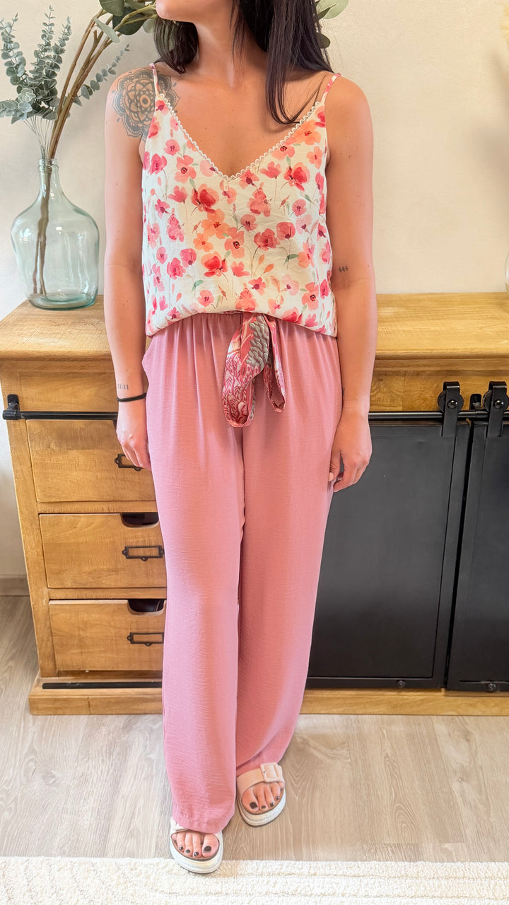 Pantalon Wilma rose (PRÉCOMMANDE expédition autour du 5 mai)