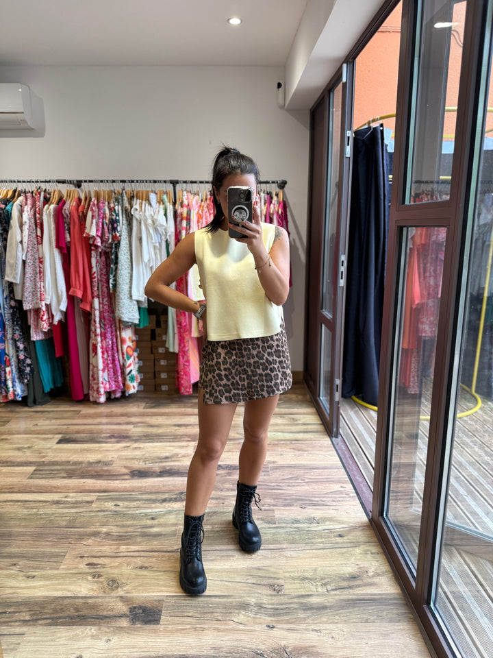 Jupe short léopard