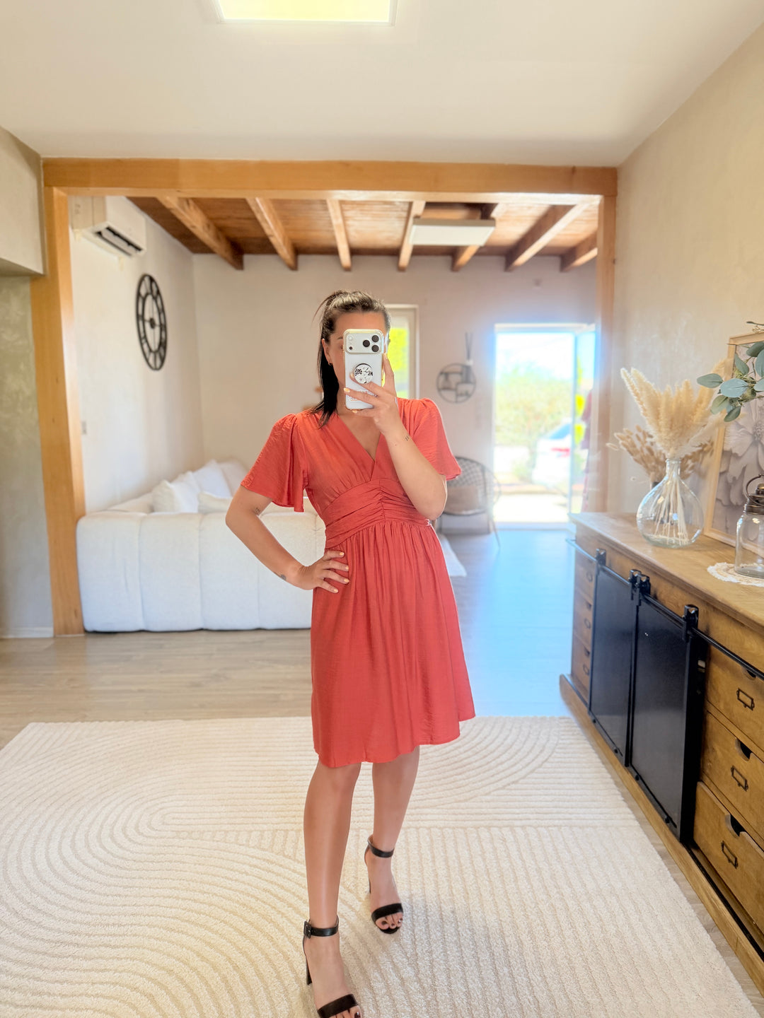 Robe Appo courte corail