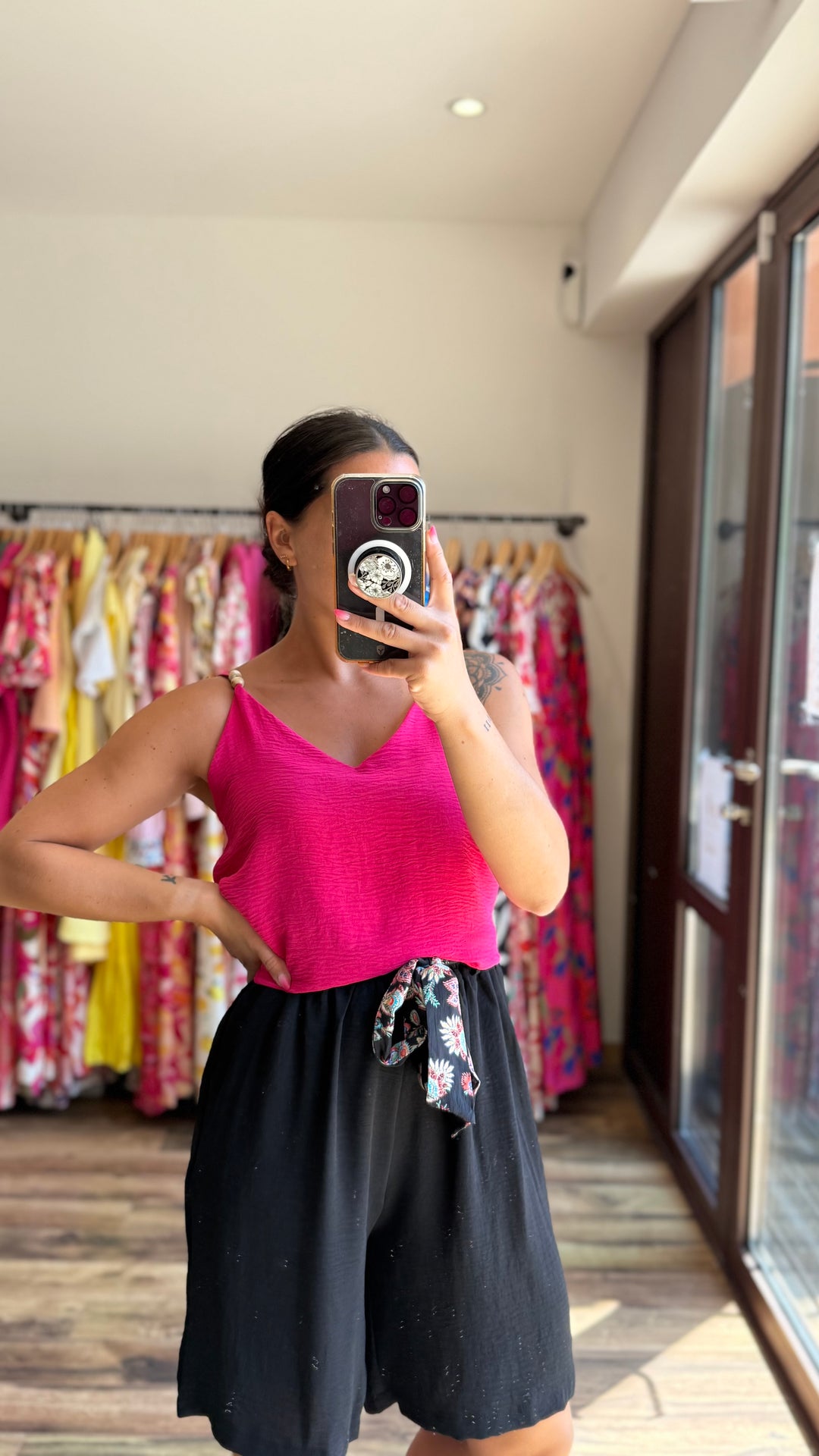 Top perles rose CURVY