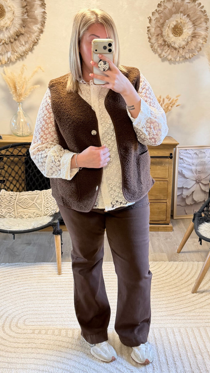 Gilet Charly chocolat CURVY