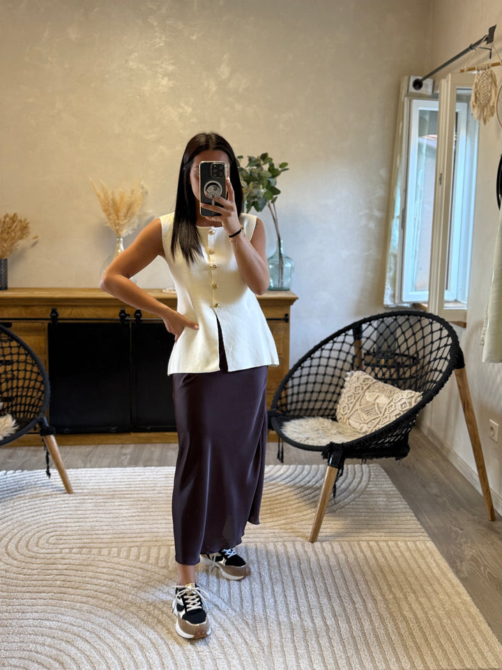 Pull sans manches Sady beige