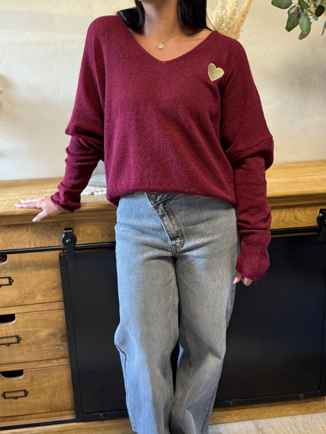 Pull Veronica bordeaux