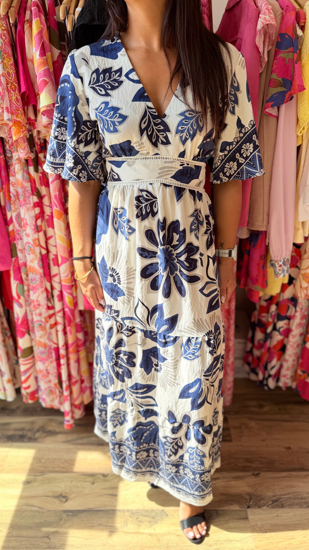 Robe longue Coline CURVY Marine