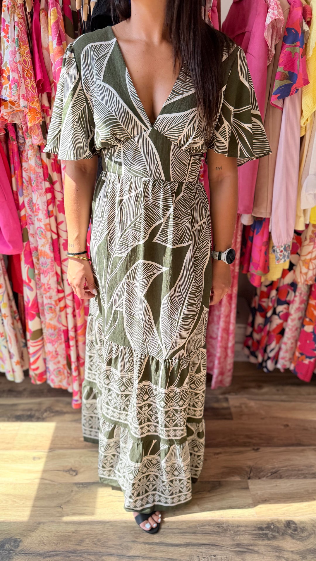 Robe longue Julya CURVY Kaki