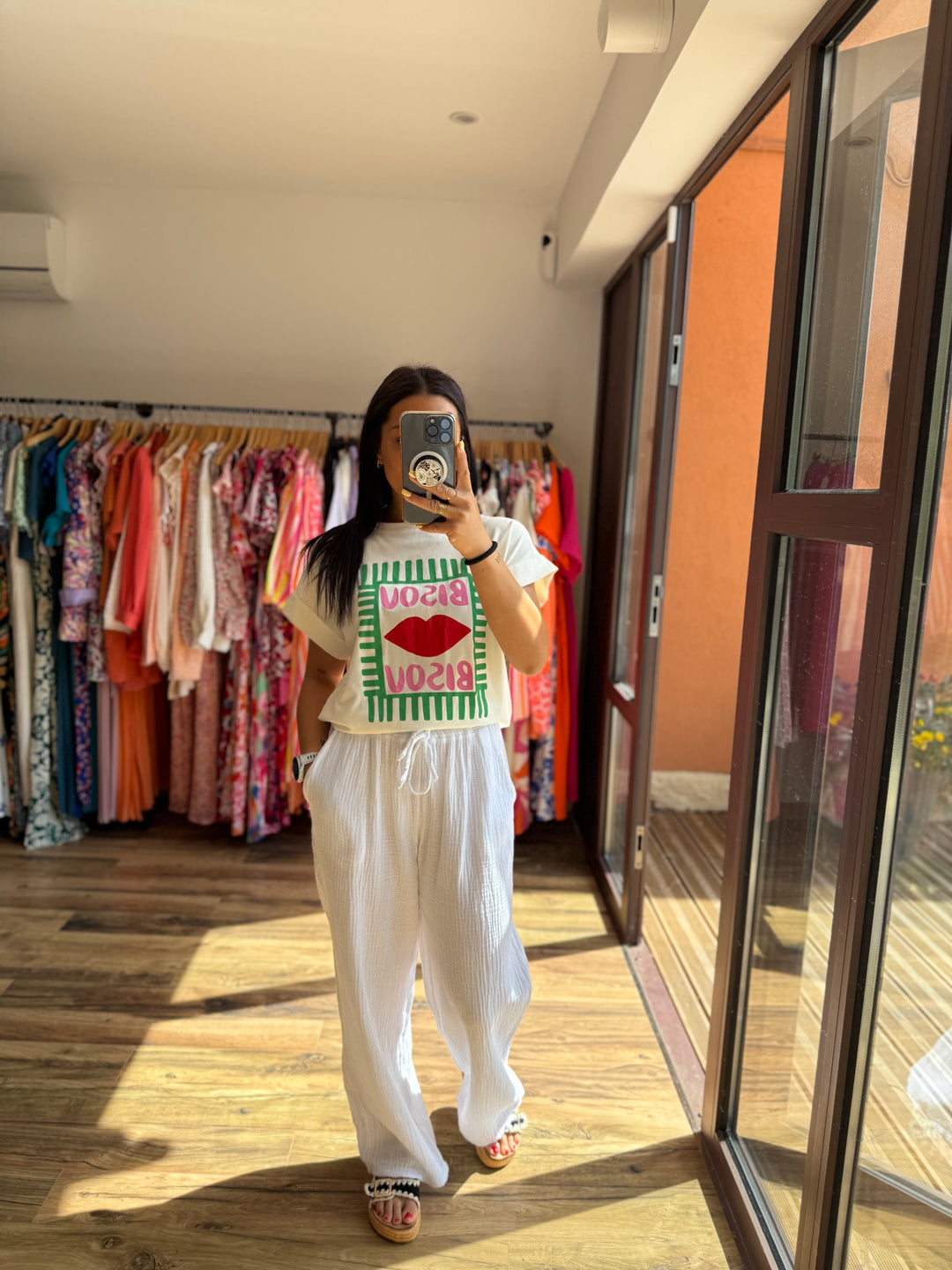 Pantalon gaze de coton blanc CURVY