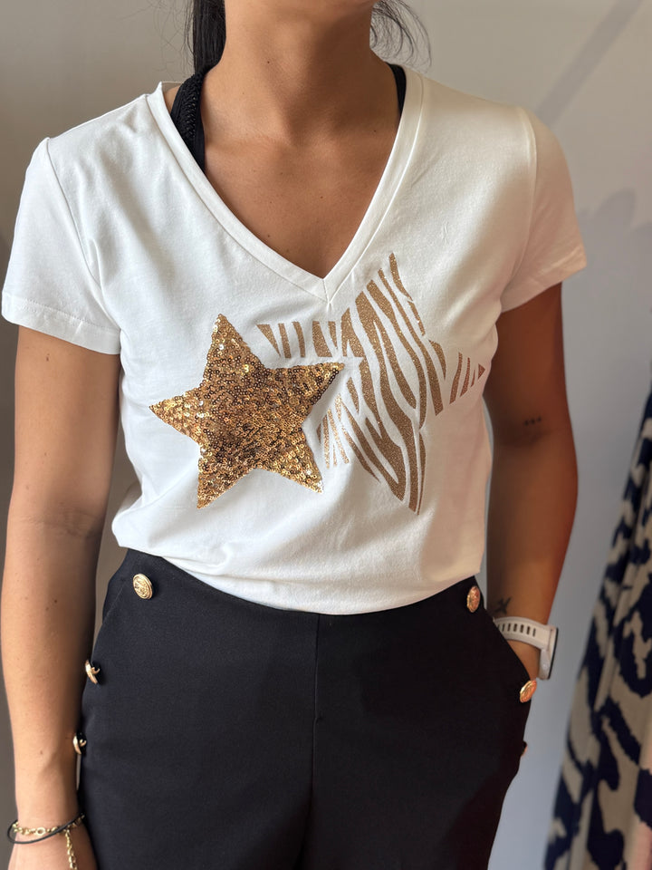Teeshirt star blanc