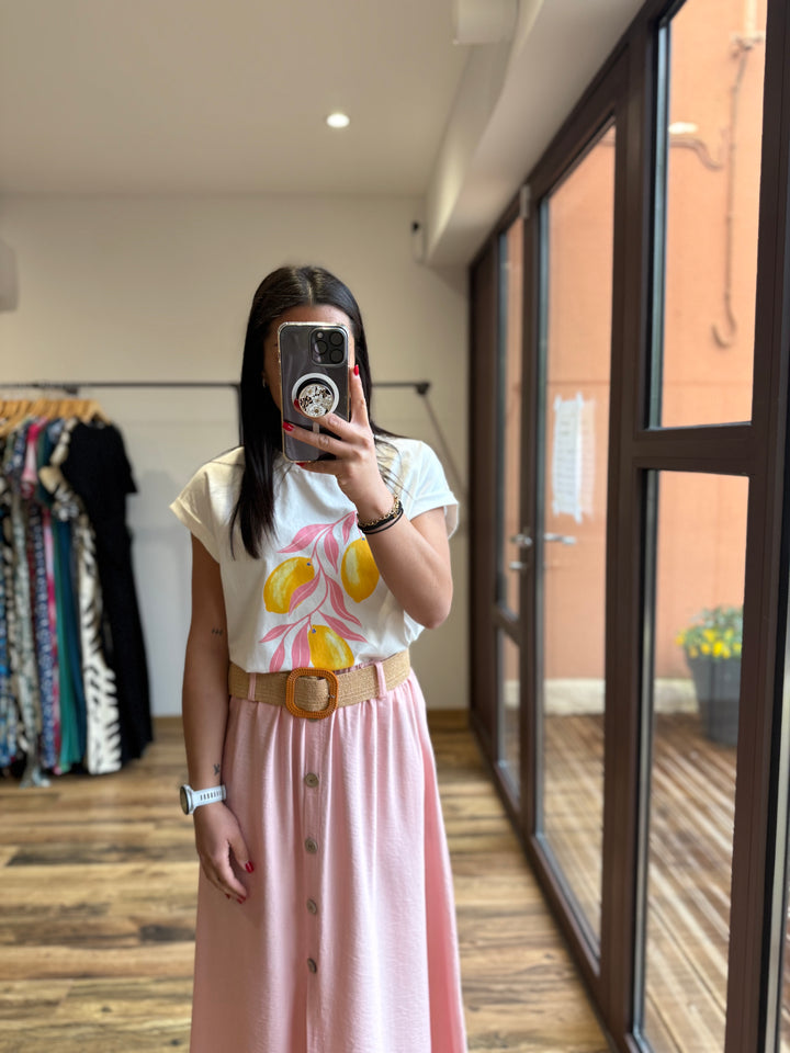 Jupe longue Delin rose