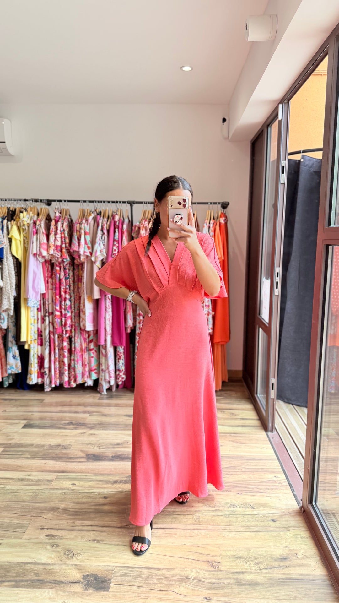Robe longue Jehan corail