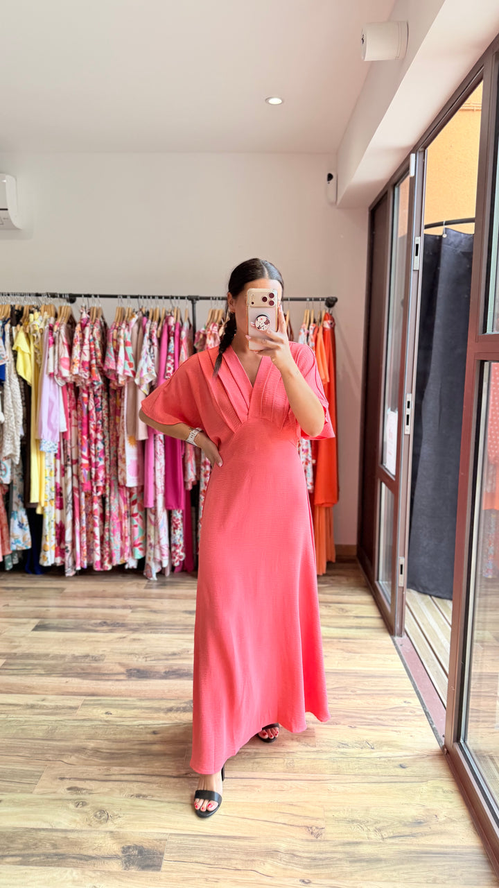 Robe longue Jehan corail