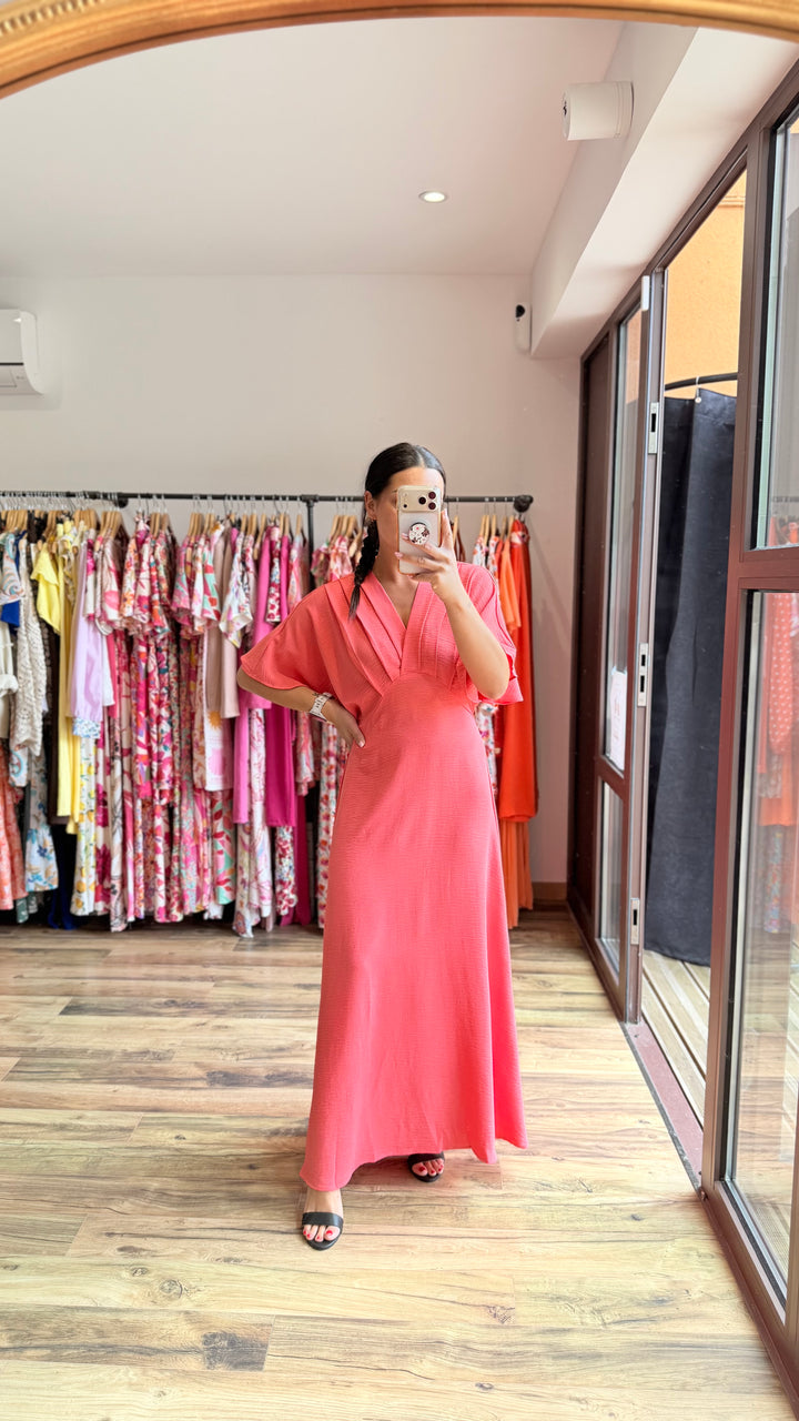 Robe longue Jehan corail