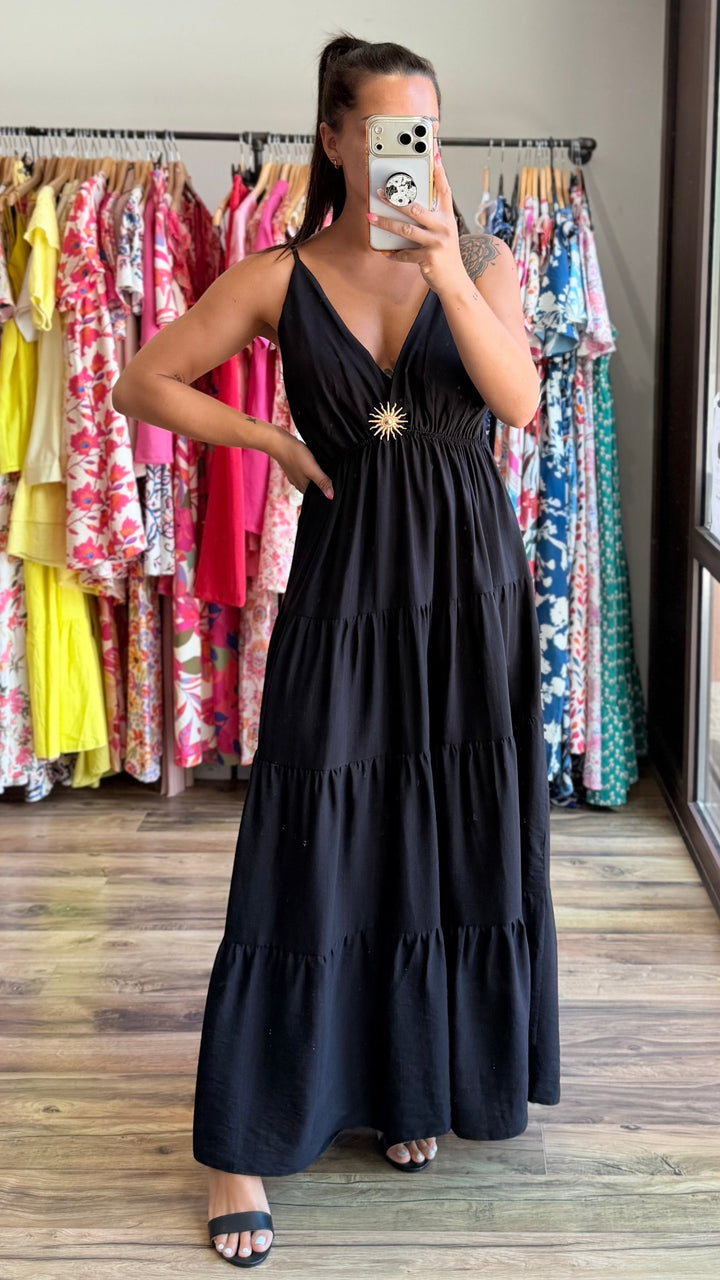 Robe longue Soleil noir CURVY