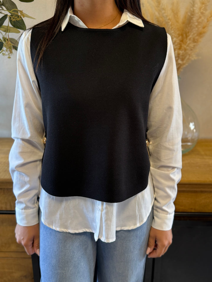 Pull sans manches noir