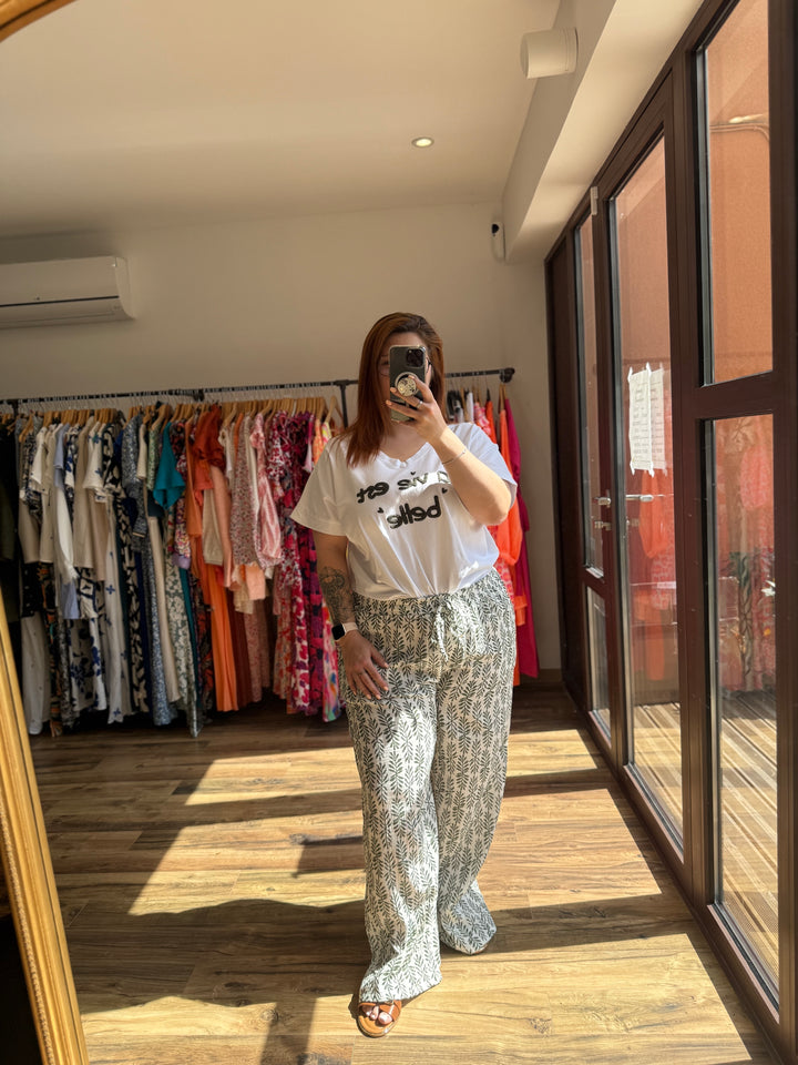 Teeshirt la vie est belle kaki CURVY