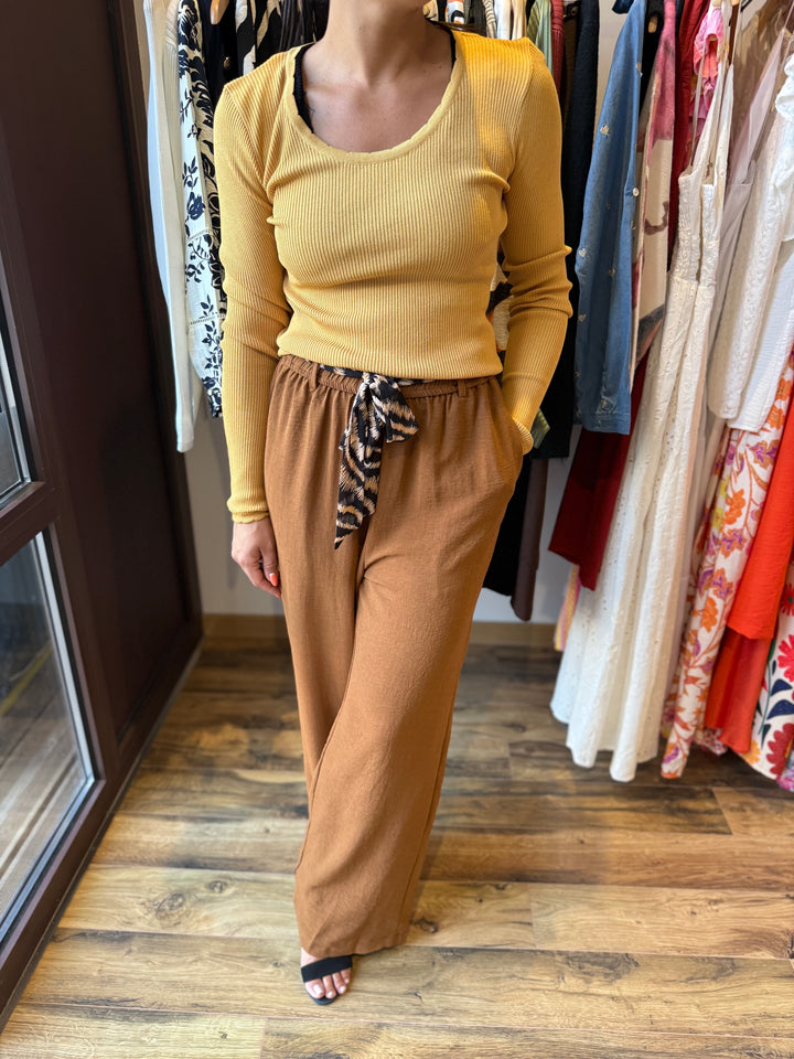 Pull fin Sinah moutarde