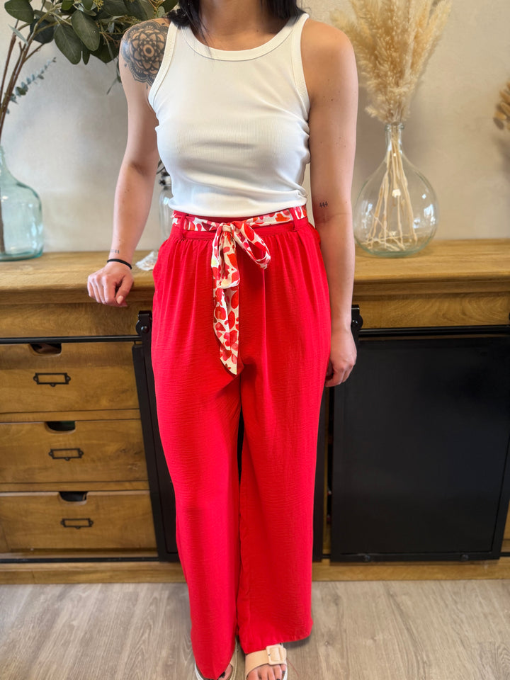 Pantalon Wilma rouge CURVY