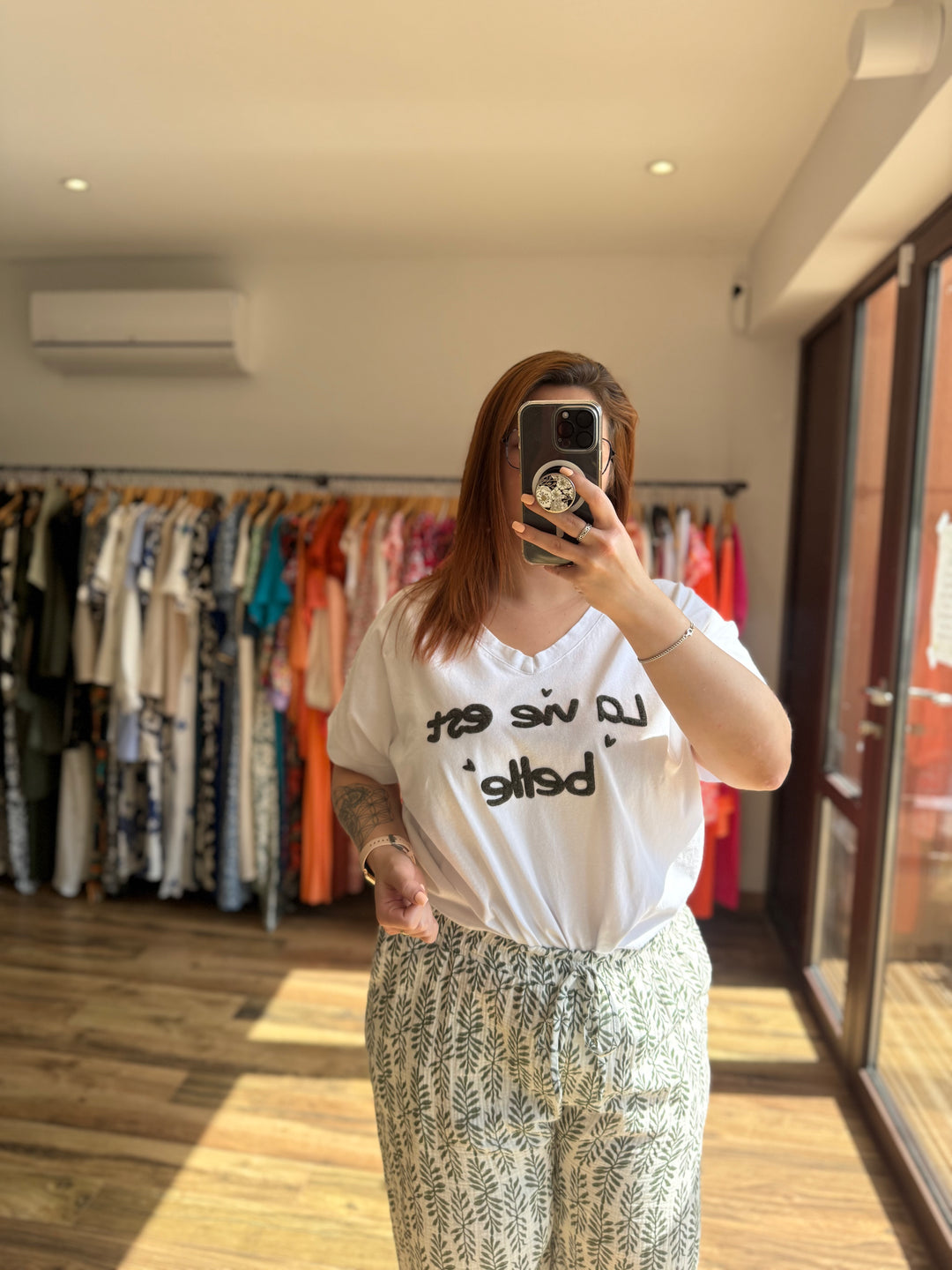 Teeshirt la vie est belle kaki CURVY