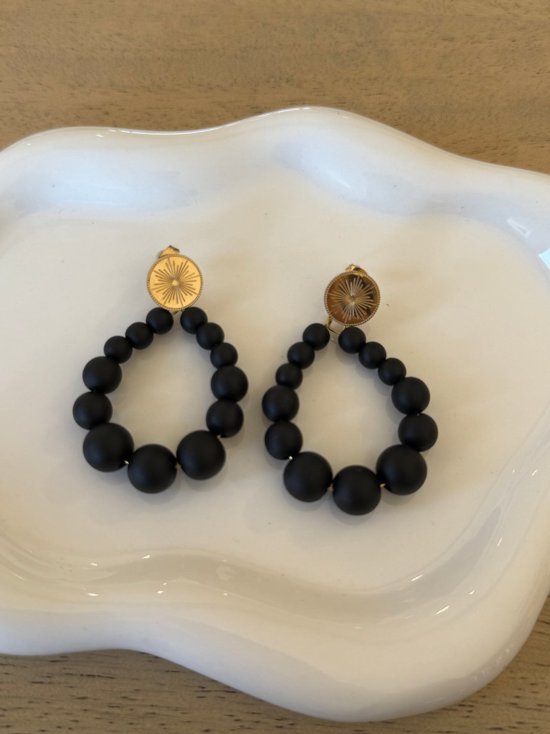 Boucles d’oreilles noir mat