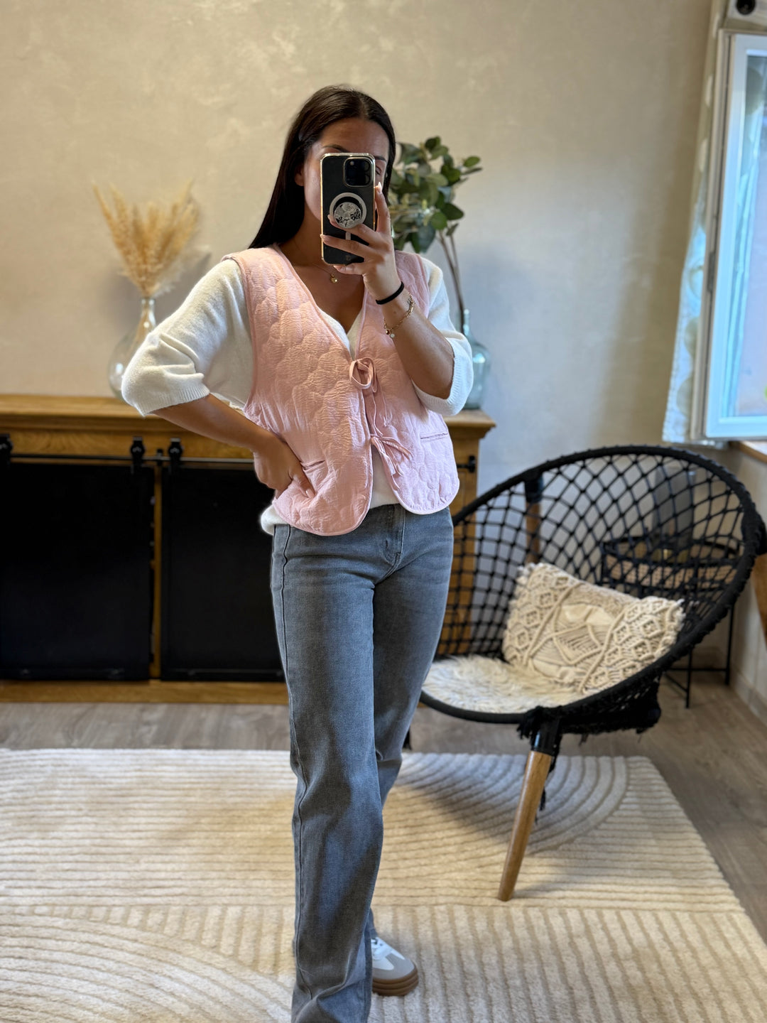 Gilet sans manches rose Emma