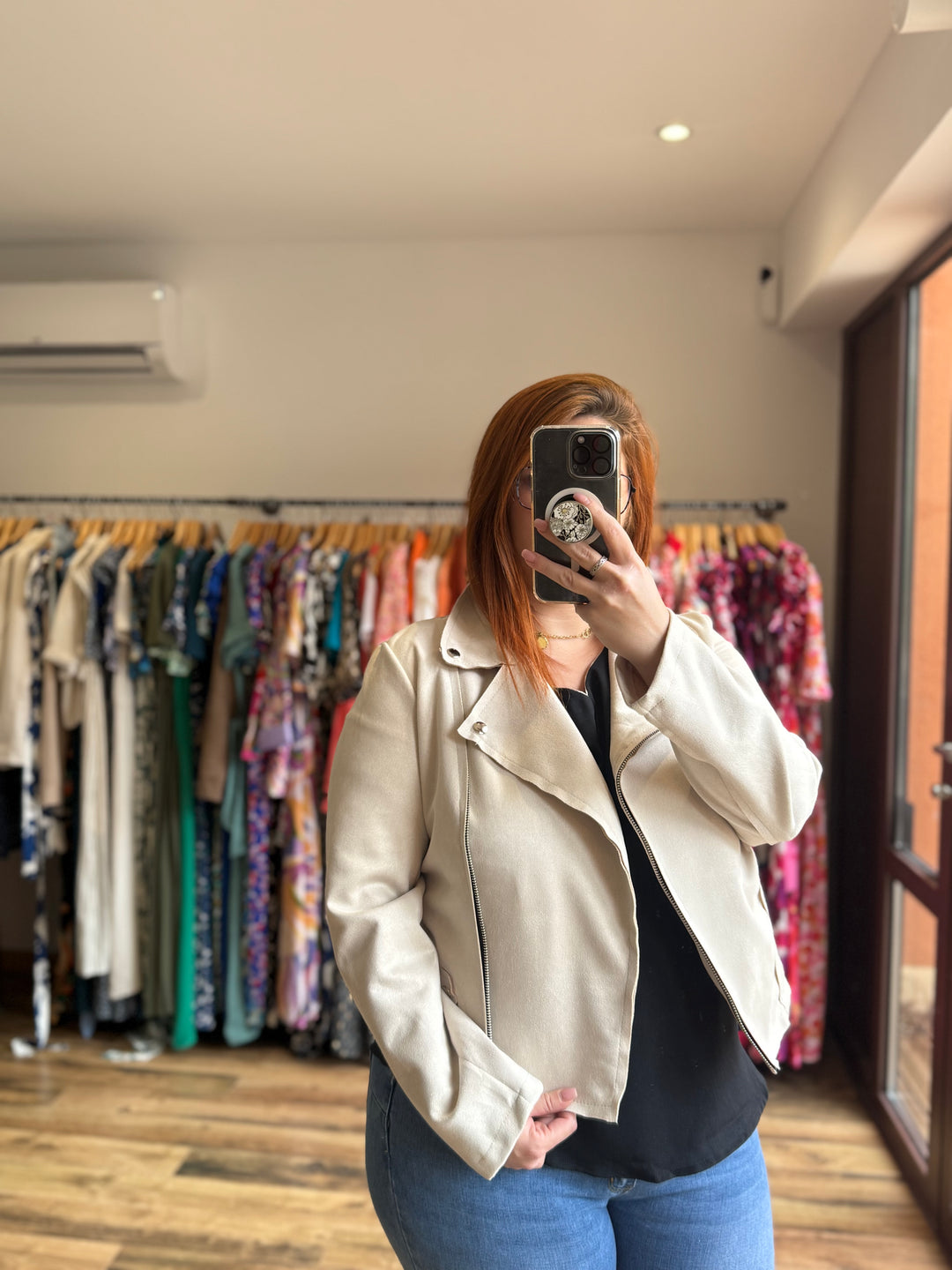 Suédine curvy beige