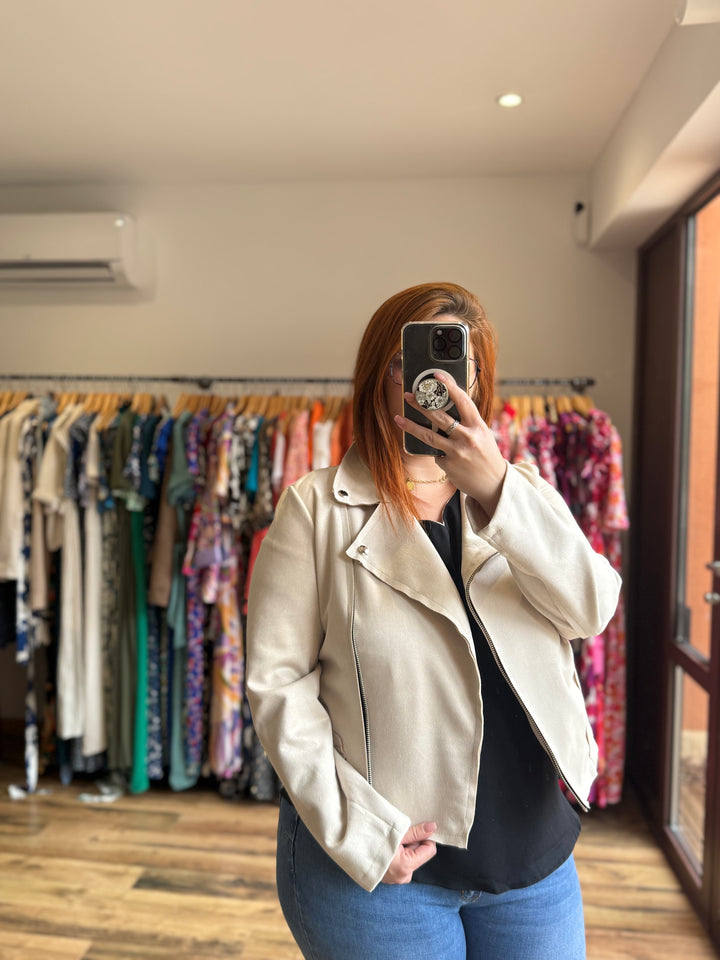 Suédine curvy beige