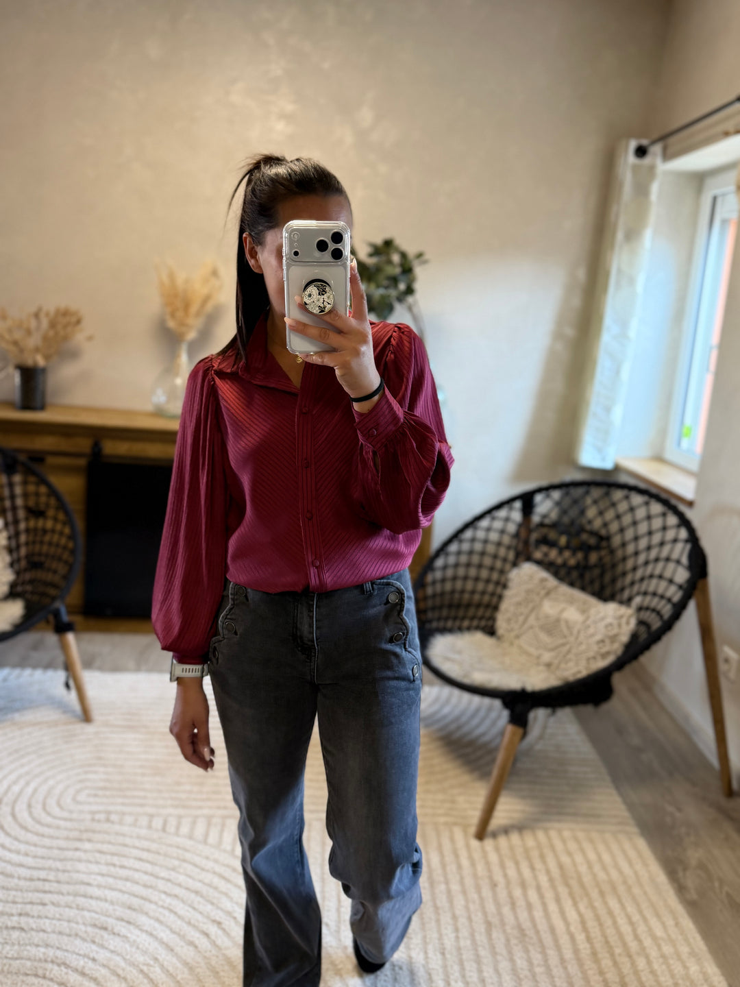 Chemise Lola bordeaux