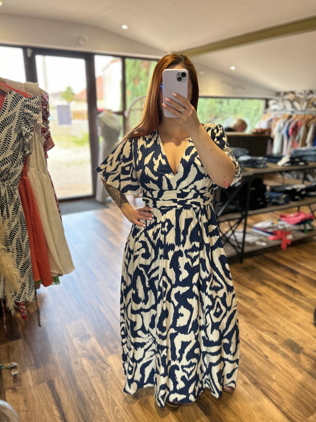 Robe longue Aline (Curvy) marine