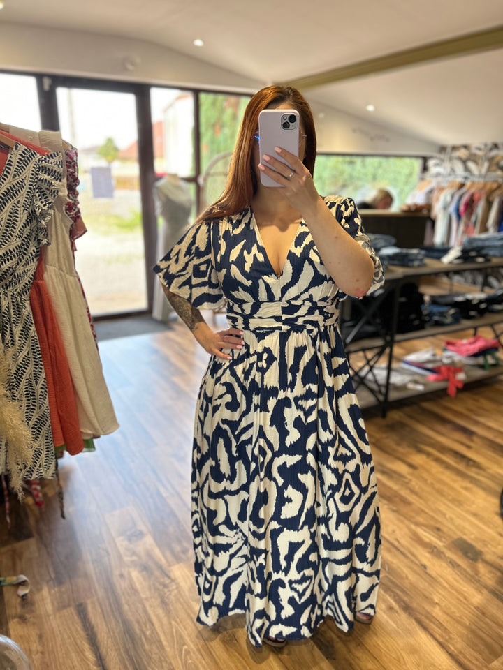 Robe longue Aline (Curvy) marine